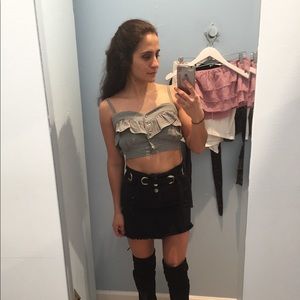 Black and white crop tank